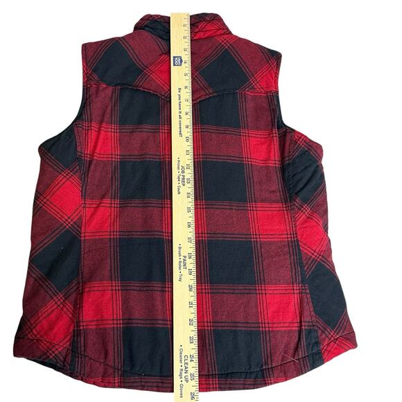 North River Outfitters Womens Buffalo Plaid Full Zip Vest Medium - Picture 4 of 6